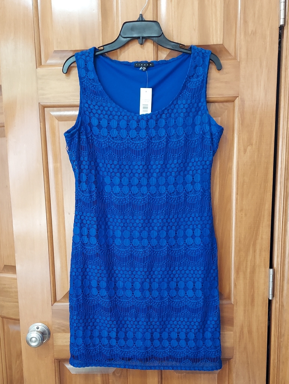 🆕 Tiana B. Soft Lace Royal Blue Sleeveless Day/Evening Dress, Size Medium, NEW▪